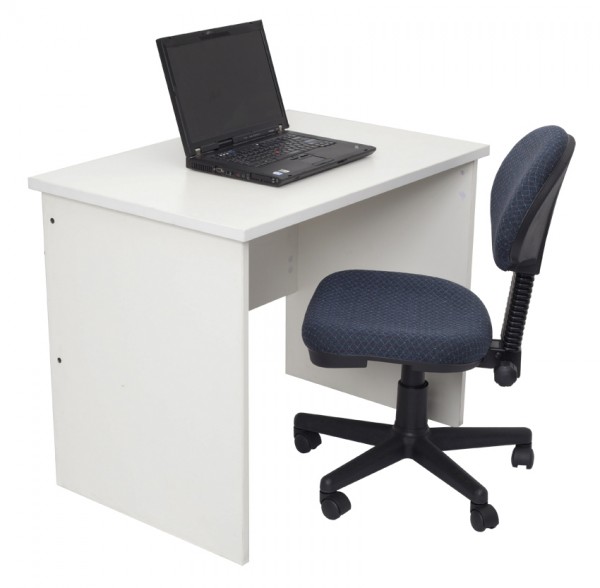 Home Office 900×600 White Laptop Table with Student Chair
